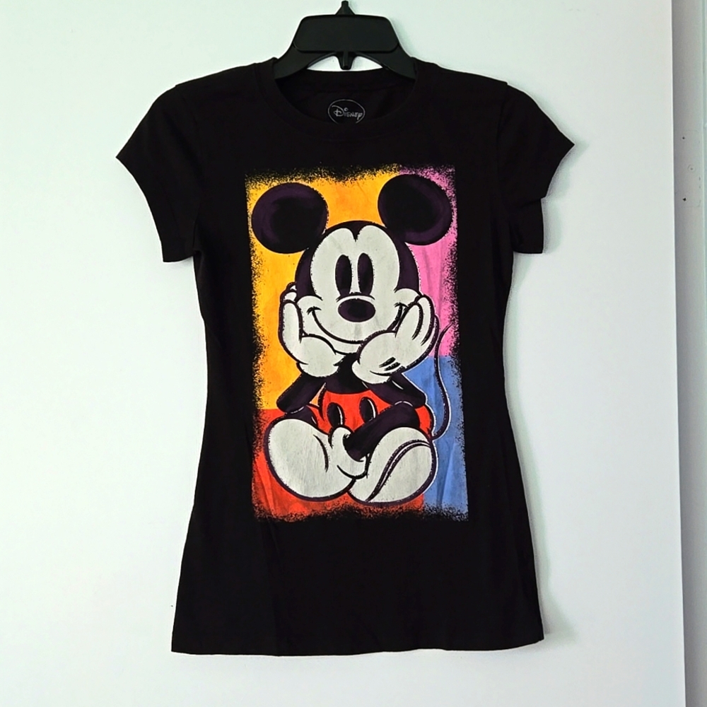 Disney Mickey Mouse T-shirt, size S/CH, in Black